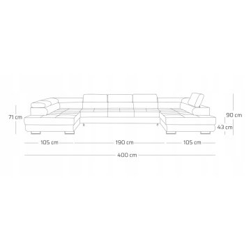 Duży narożnik 400cm wielofunkcyjny. WILO MAXI U v.2