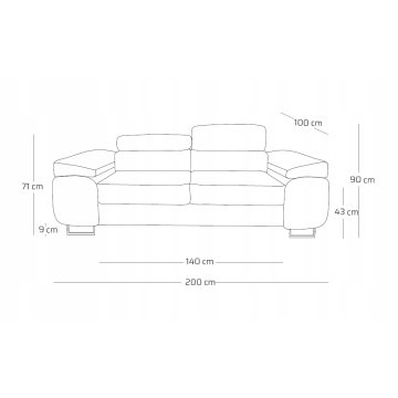 Kanapa, sofa nierozkładana wersalka dwuosobowa. WILO 2