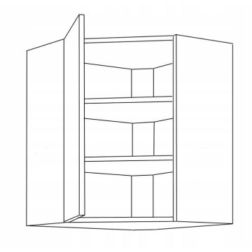 Szafka kuchenna wisząca narożnik górny 58x58. Dąb Bordeaux. 58x58 GN-72 1F.