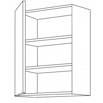 Szafka kuchenna 60 górna z półkami, wisząca. Czarny mat, cichy domyk. 60 G-72 1F.