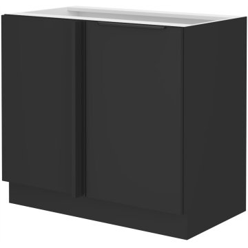 Szafka kuchenna narożna 105x60 z półką, stojąca. Czarny mat, cichy domyk. 105 ND 1F.