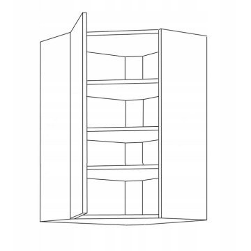 Szafka kuchenna narożnik górny 60x60 czarny, wysoki. Orzech Okapi czarna. 60x60 GN-90 1F.