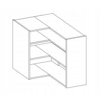 Szafka kuchenna narożnik wiszący typu L 60x60. Biały frezowany. 60x60 GN-72 2F.