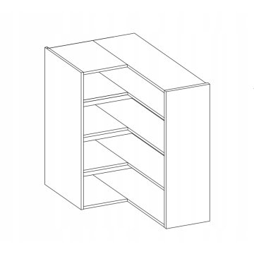 Szafka kuchenna narożna duża wisząca typ L 60x60. Ciemna Szara / Biała. 60x60 GN-90 2F.