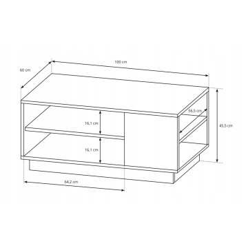 Stolik kawowy biały, nowoczesny, ława 100x60. Biały / Dąb Craft Złoty. BD