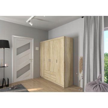 Duża szafa 4-drzwiowa z szufladami do sypialni, pokoju. LENA 4D