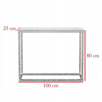 Konsola industrialna Toaletka Stolik 100 cm. Konsola metalowa Czarna Loft. KONSOLA 100