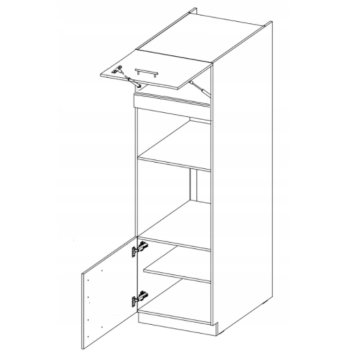 Szafka kuchenna stojąca słupek zabudowa piekarnika i mikrofali. Biały mat. 60 DPM-210 2F.