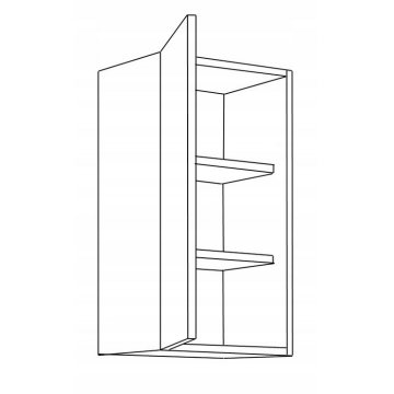Szafka kuchenna wisząca 30 górna z półkami, szara do kuchni frezowany front. 30 G-72 1F.