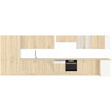Szafka kuchenna górna wisząca z półkami. Dąb Sonoma/biała. 40 G-72 1F