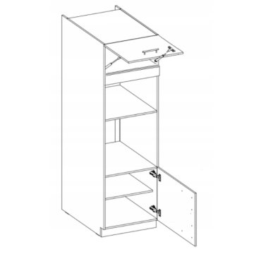 Szafka kuchenna słupek do zabudowy piekarnika i mikrofali. Biały/ Dąb Lancelot. 60 DPM-210 2F