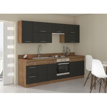 Szafka kuchenna dwudrzwiowa górna uchylna. Grafit/Dąb Lancelot. 80 GU-72 2F